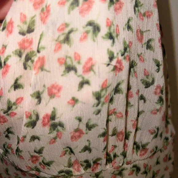 Zara Cream Floral Strap Dress - Picture 4 of 6